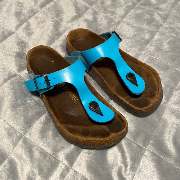 Birkenstock Shoes - Teal Birkenstock Gizeh Flip Flops Size 36